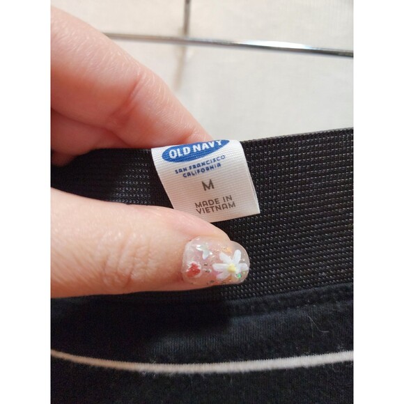 Old Navy Womens Black Medium Maxi Skirt Classic Striped High Waist Stretchy Fall - Picture 9 of 16